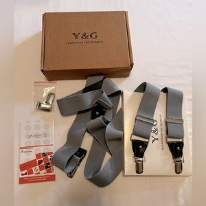 Y&G Men’s Suspenders Gray & Black